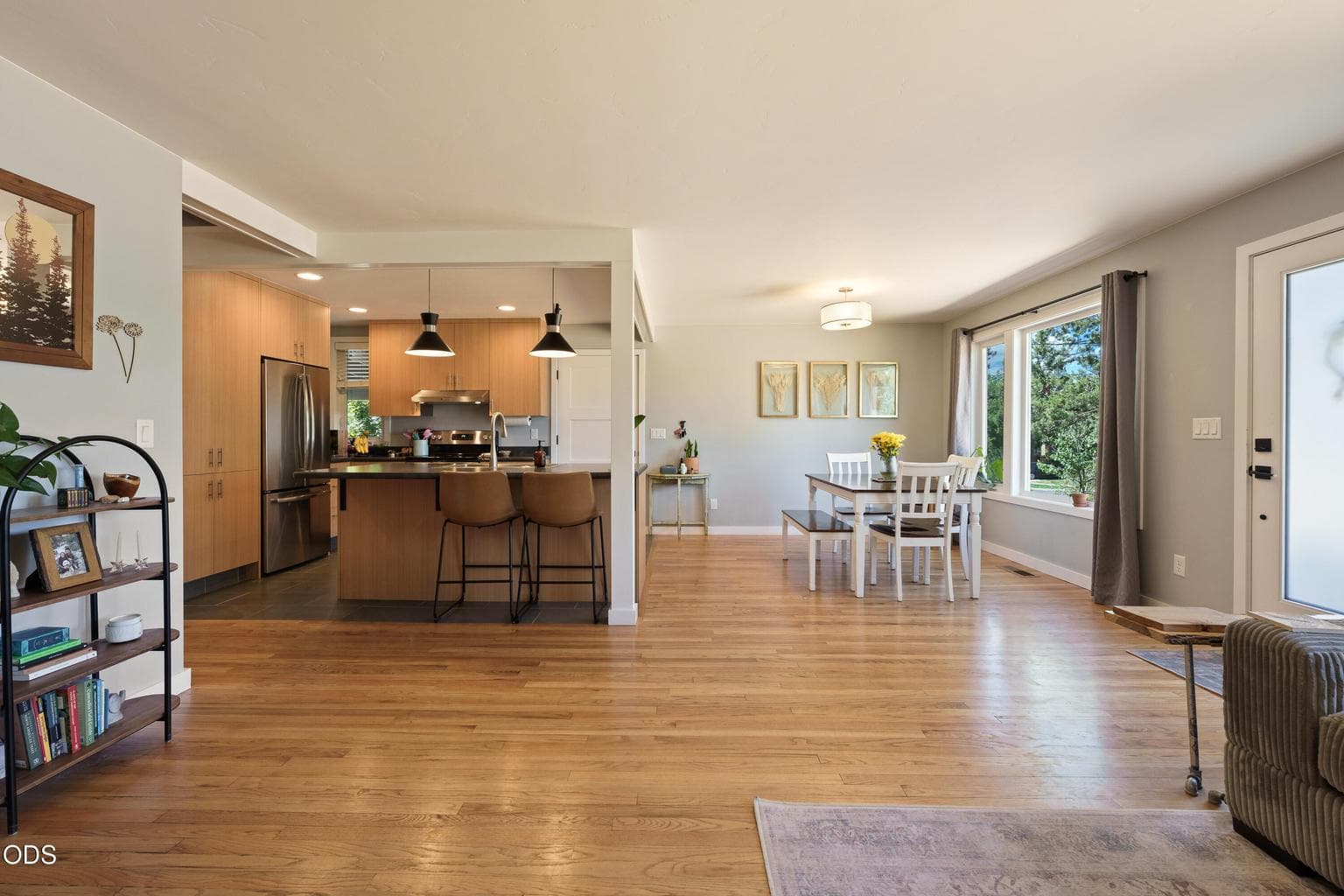Kitchen (left); Dining Area (right)
