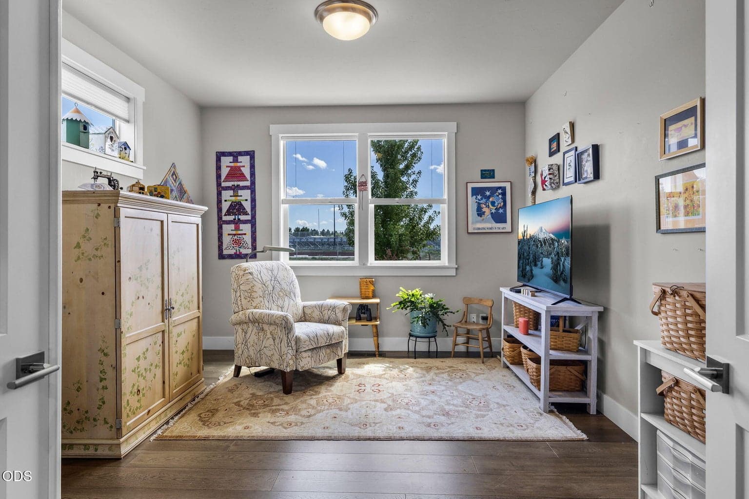 3rd bedroom/office with closet facing front. Views of Mt.'s from this room