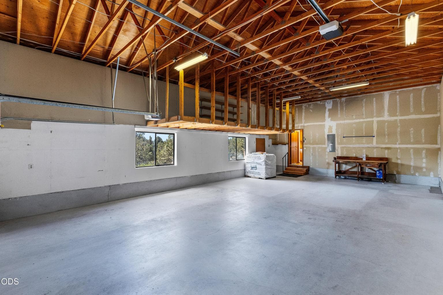 interior attached garage (pallet of pellets included)
