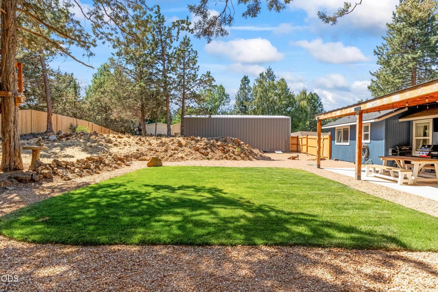 Landscaped back yard ready for entertaining