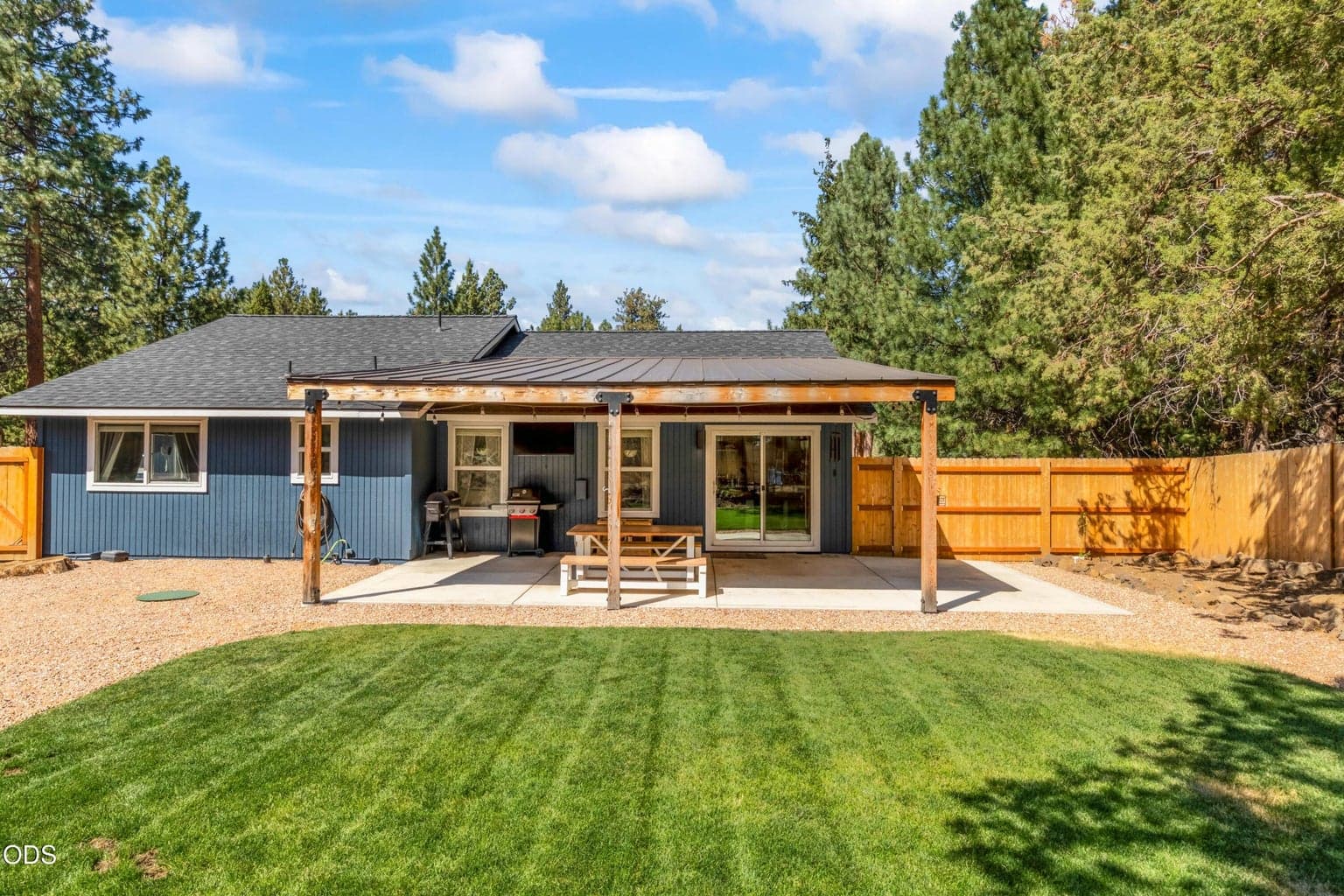 Landscaped back yard ready for entertaining