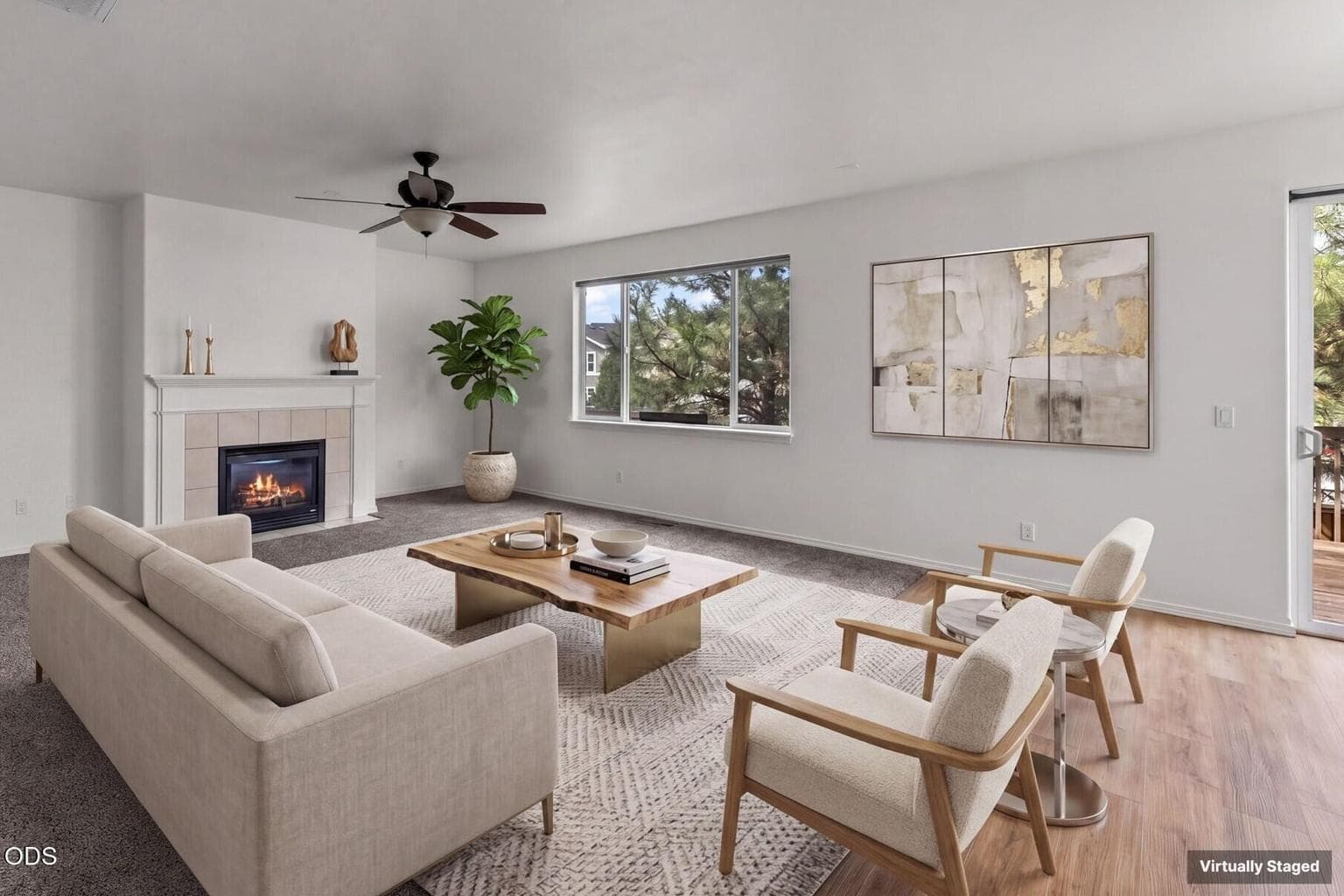 Virtually Staged Living Room