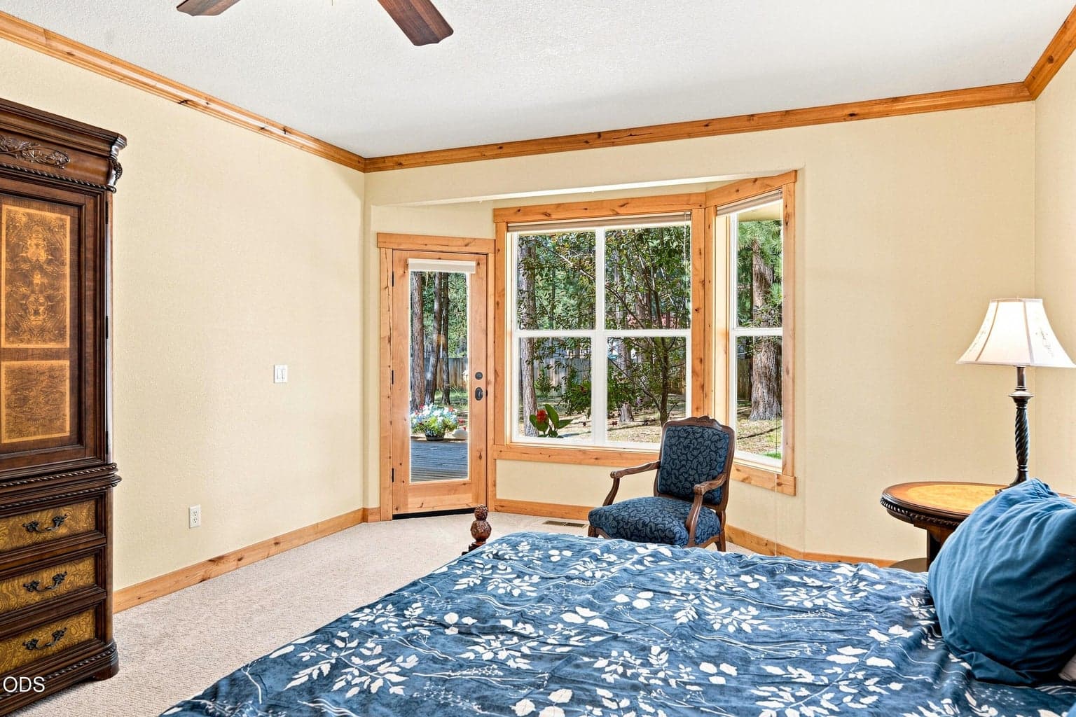 Primary with Glass Door out to Deck