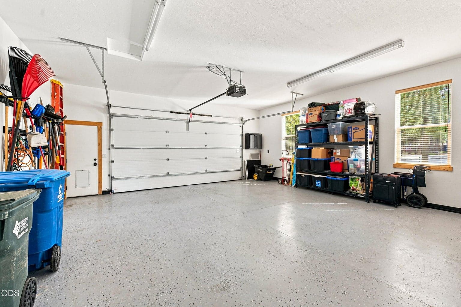 Oversized Garage with garage floor coating