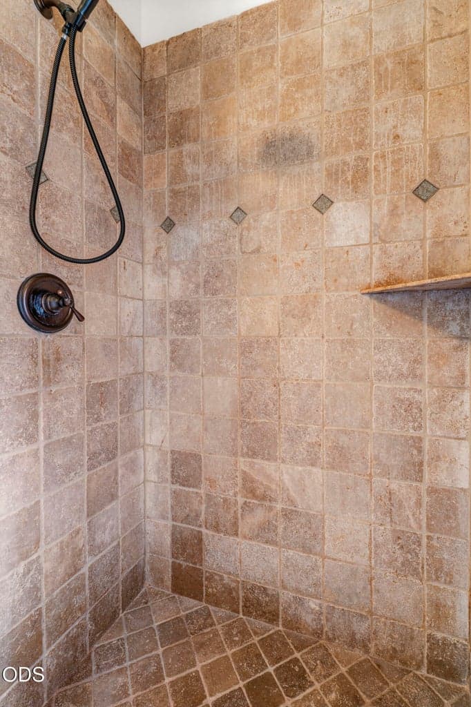Large tile shower in primary