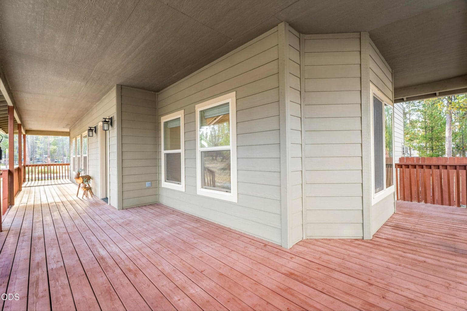 The large cedar wrap around deck is a great beneift for this home.