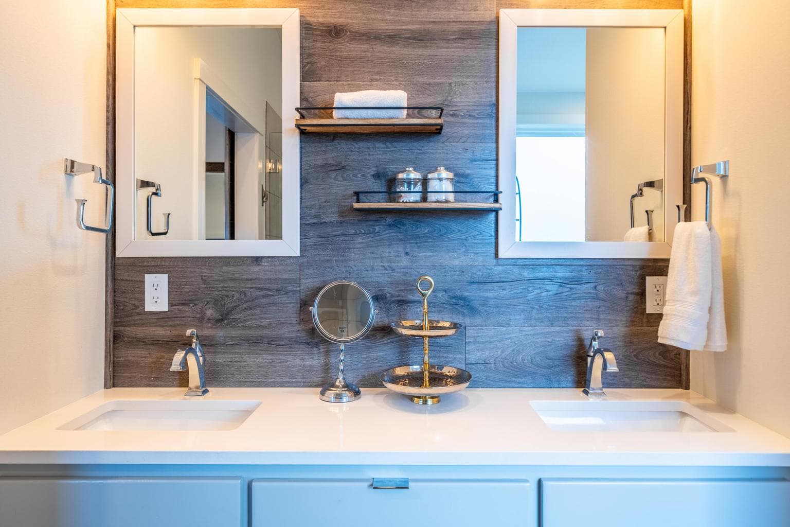 Solid stone counters for easy care!