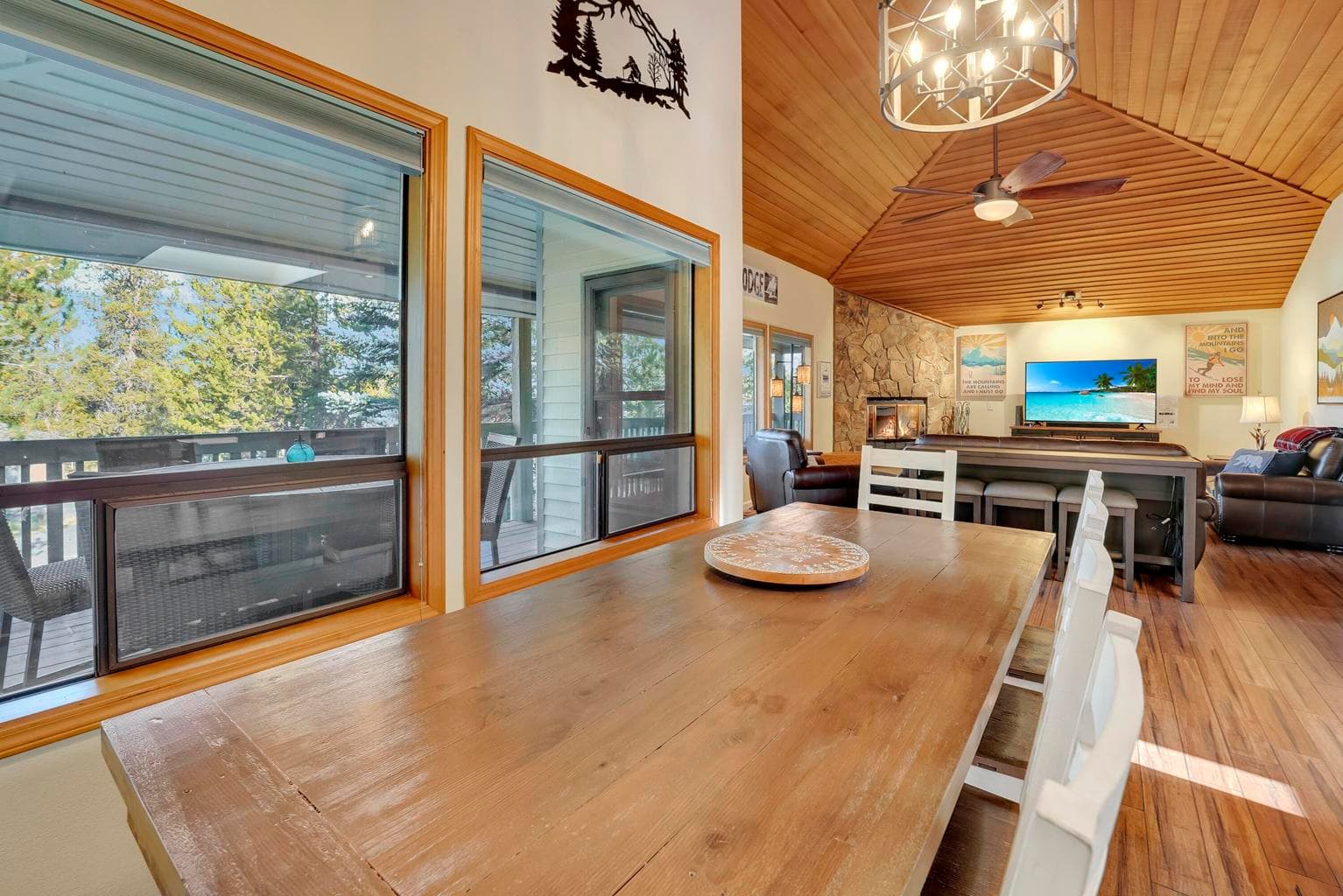 Dining Area with Vaulted Ceilings & Seating for 8