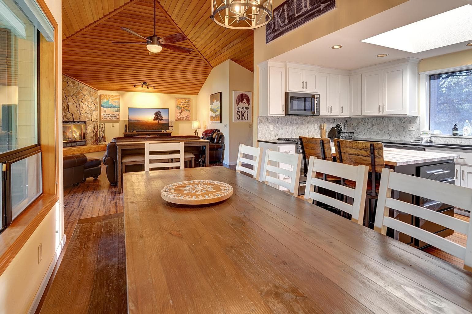 Dining Area with Vaulted Ceilings & Seating for 8