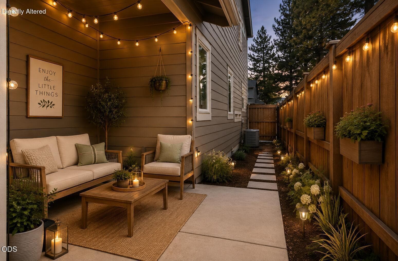 Virtually Staged After Side Yard Photo