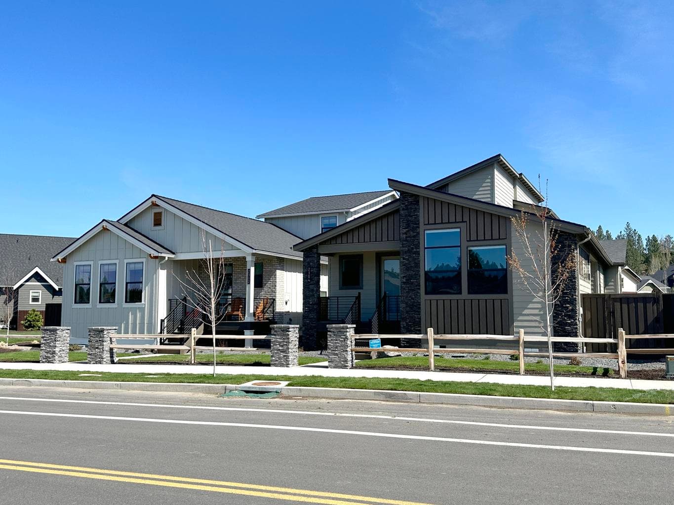 Right home is the same elevation as this build (not actual home)