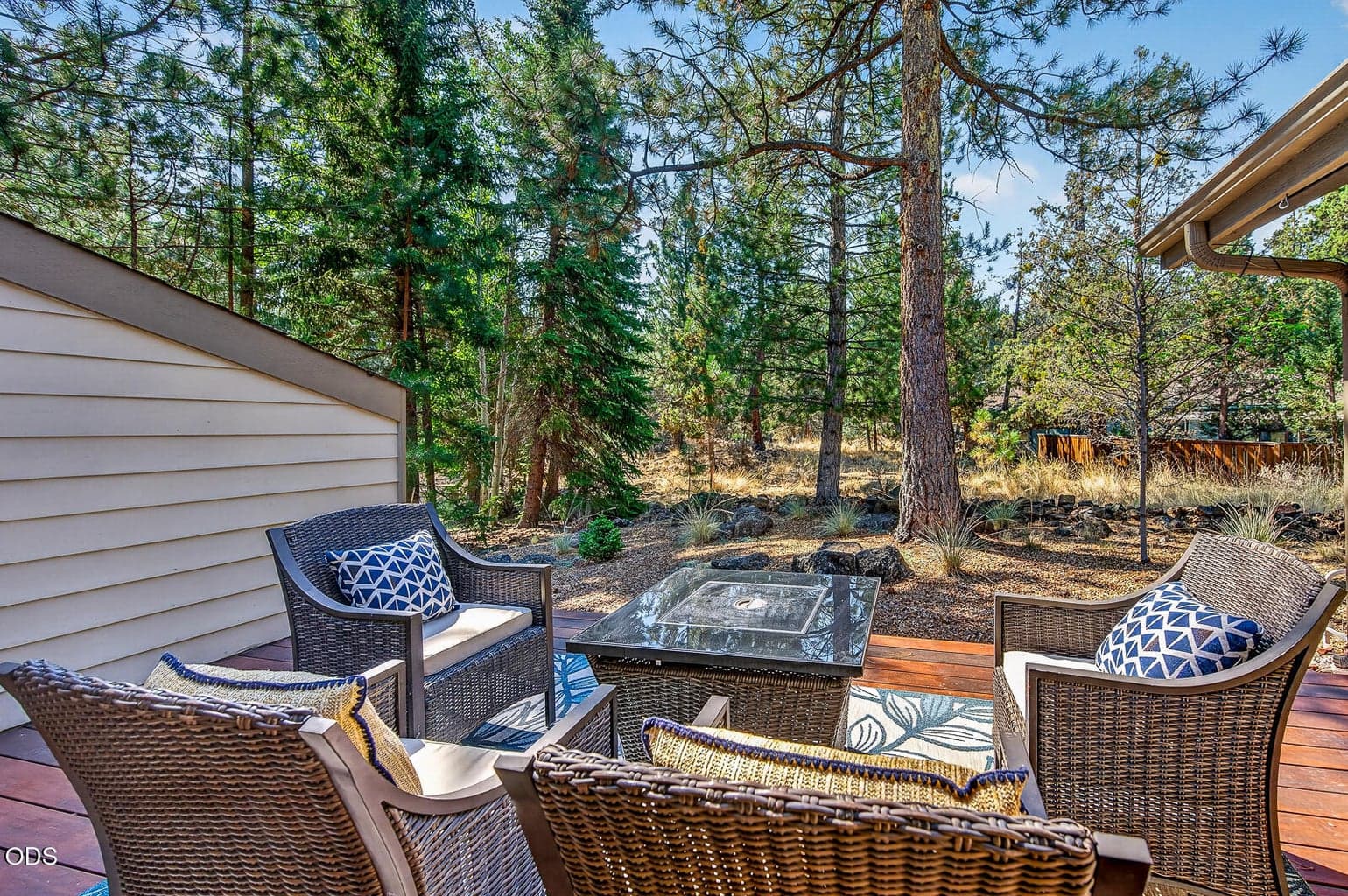 Gorgeous deck made of Ipe wood (one of the hardest woods) with privacy and space for outdoor entertaining