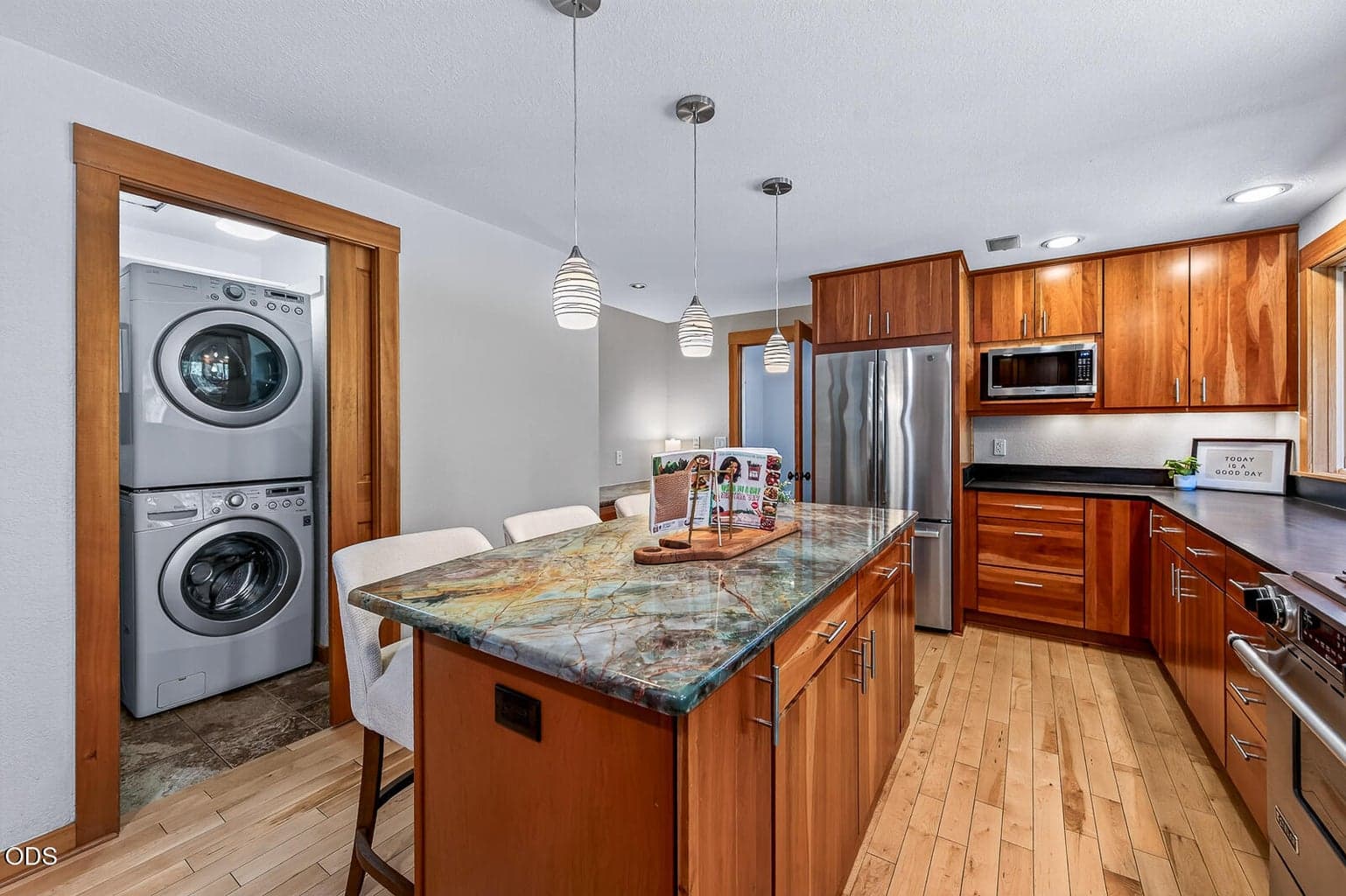 Laundry and panty is located off of the kitchen- close it off with a pocket door