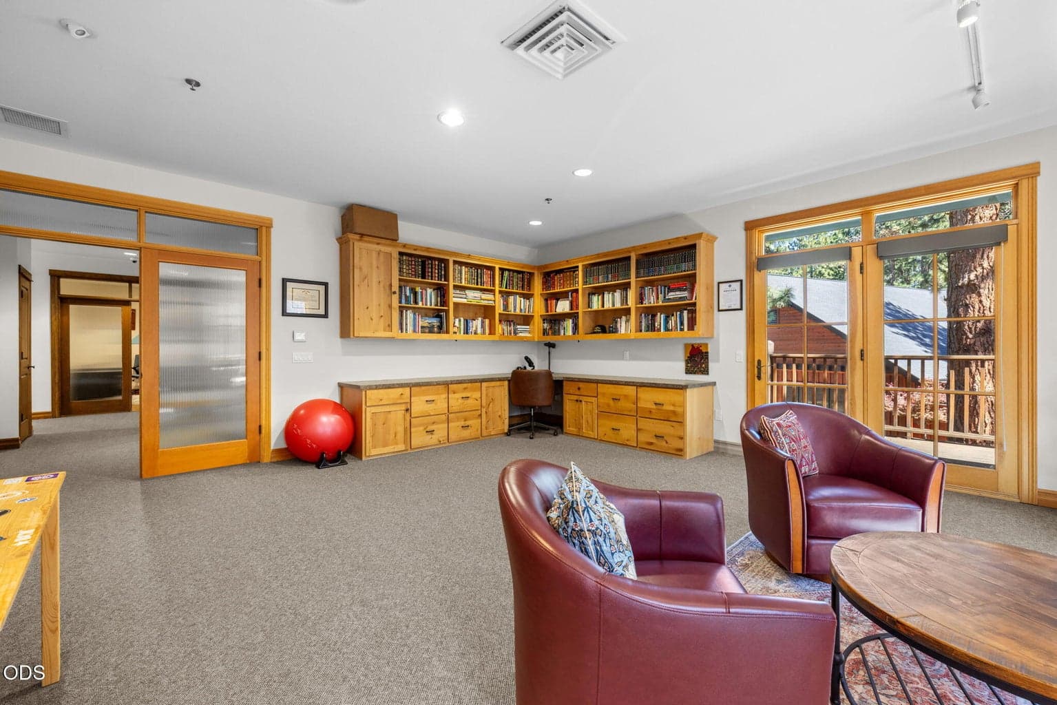 Suite 203 - Built in desk and bookcases. Exterior deck