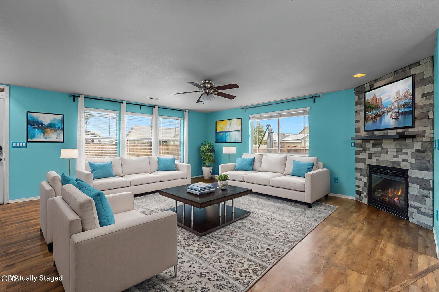 Digitally Staged Living area
