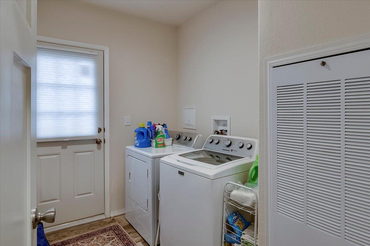 Utility room with back door