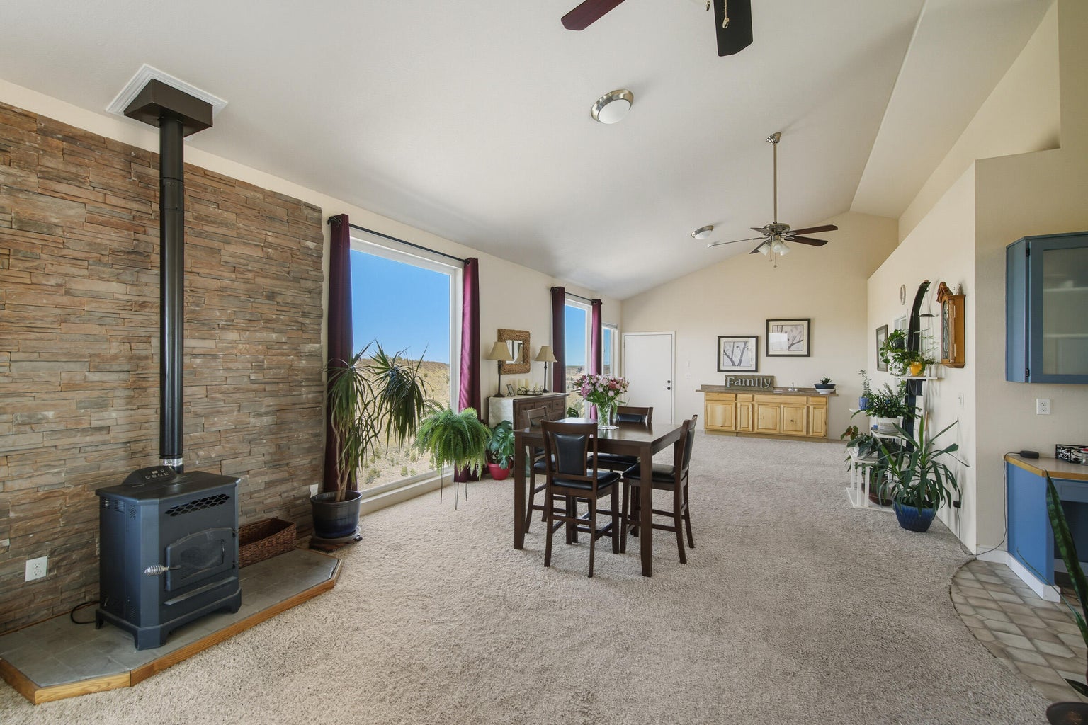 pellet stove for added ambiance and comfort