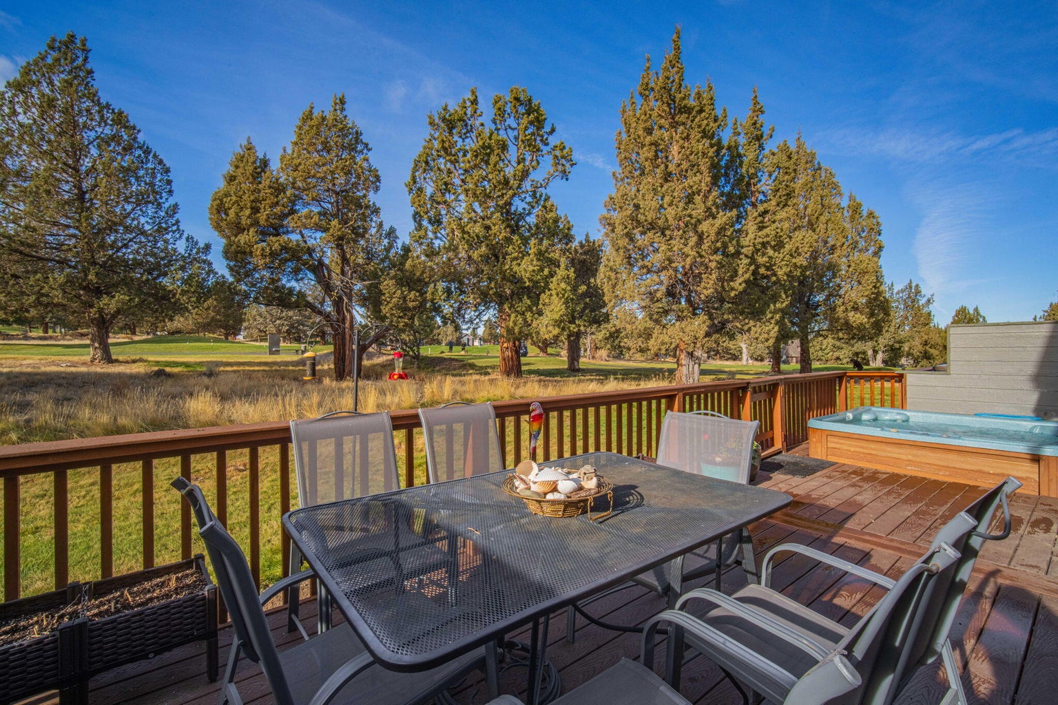 Sweeping views of Cline Butte and the Ridge Golf Course featuring the confluence of holes 6, 7, 8, and 9