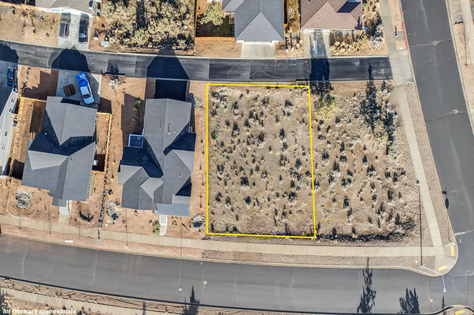 Closer look at the flat ground and natural vegetation across the property.