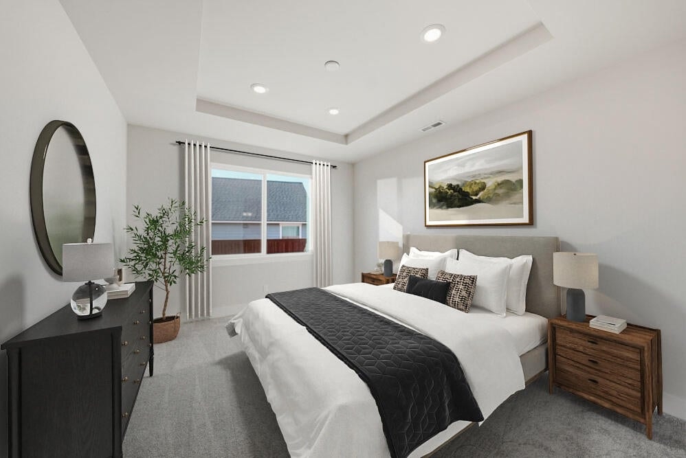 Primary suite with virtual staging