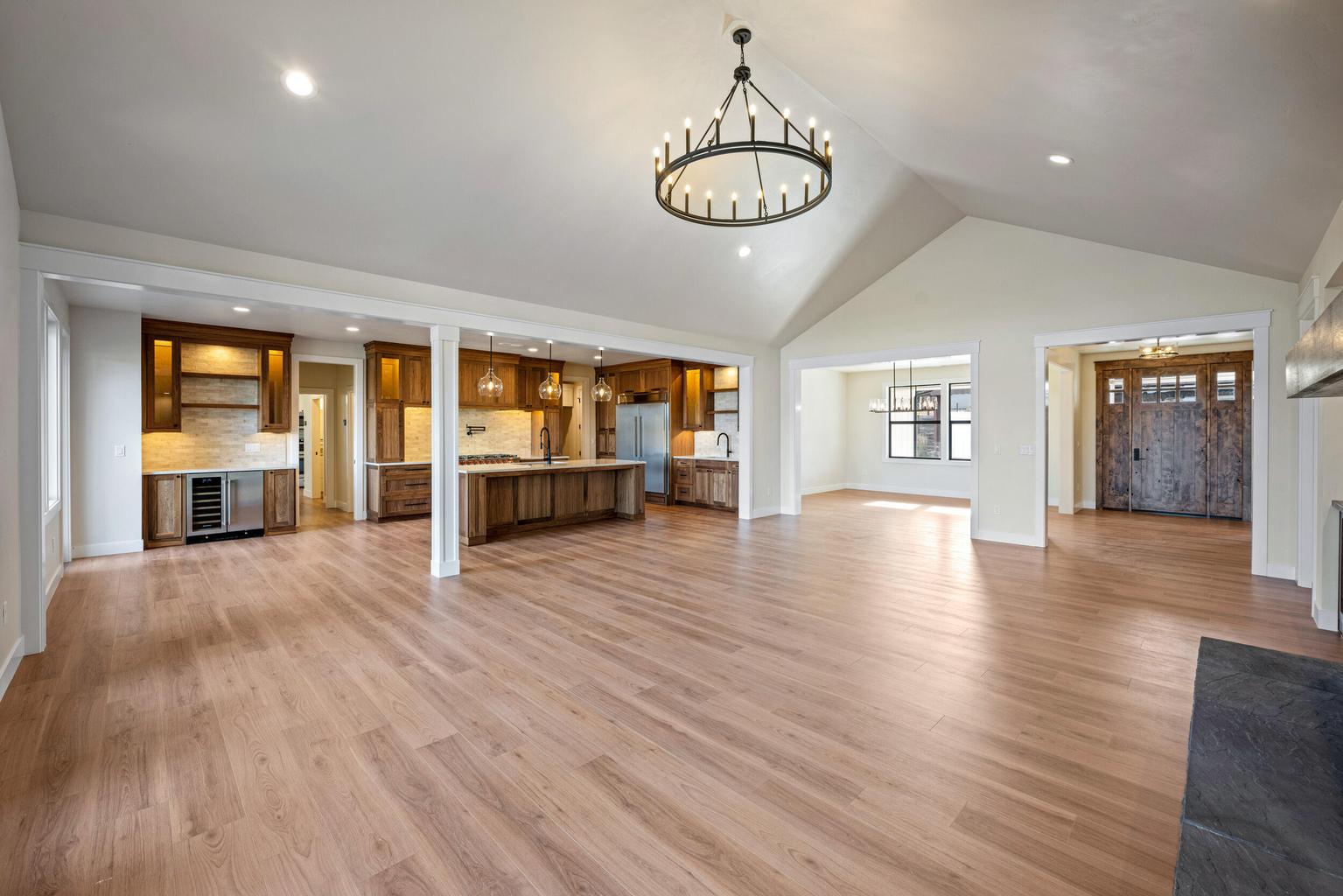 Great Room Viewing in Kitchen, Dining Room and Main Entrance