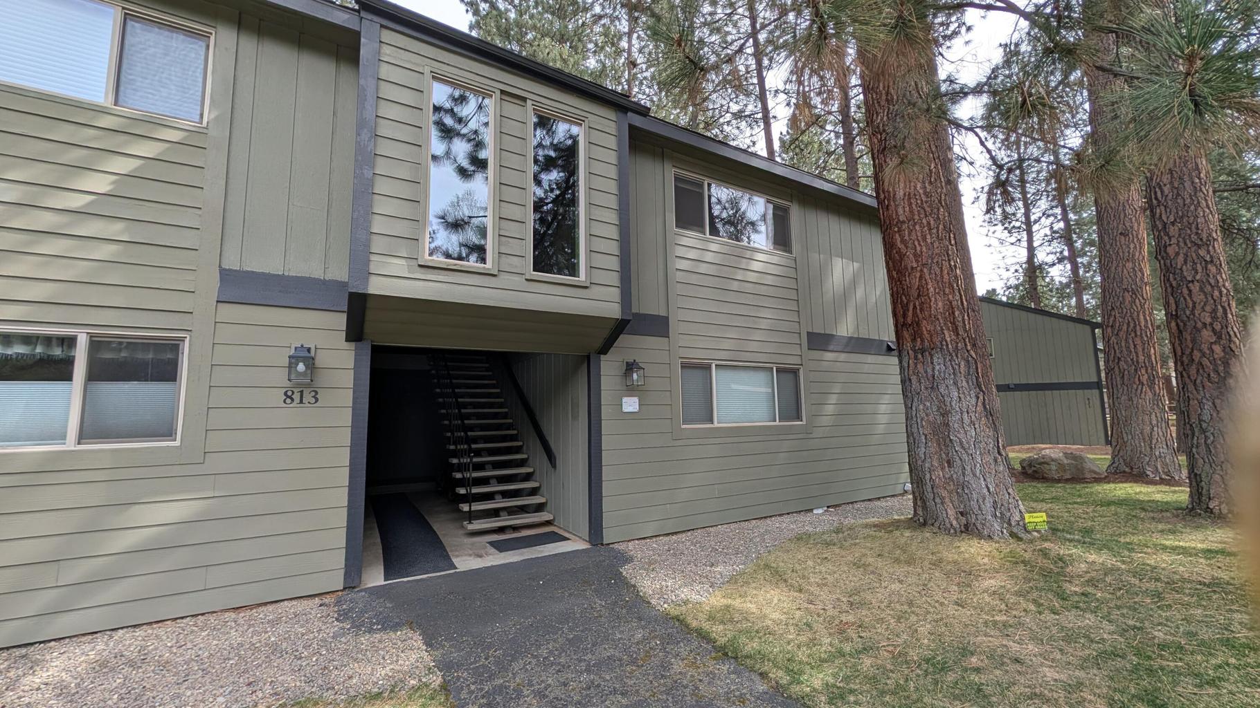 Main Level Corner Unit (far right) with Covered Fenced Deck