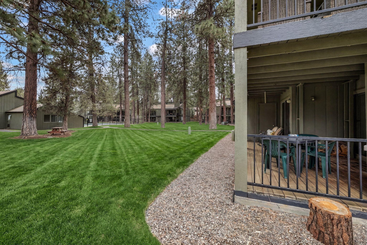 Watch the kids play or just relax, enjoy the trees and green space...