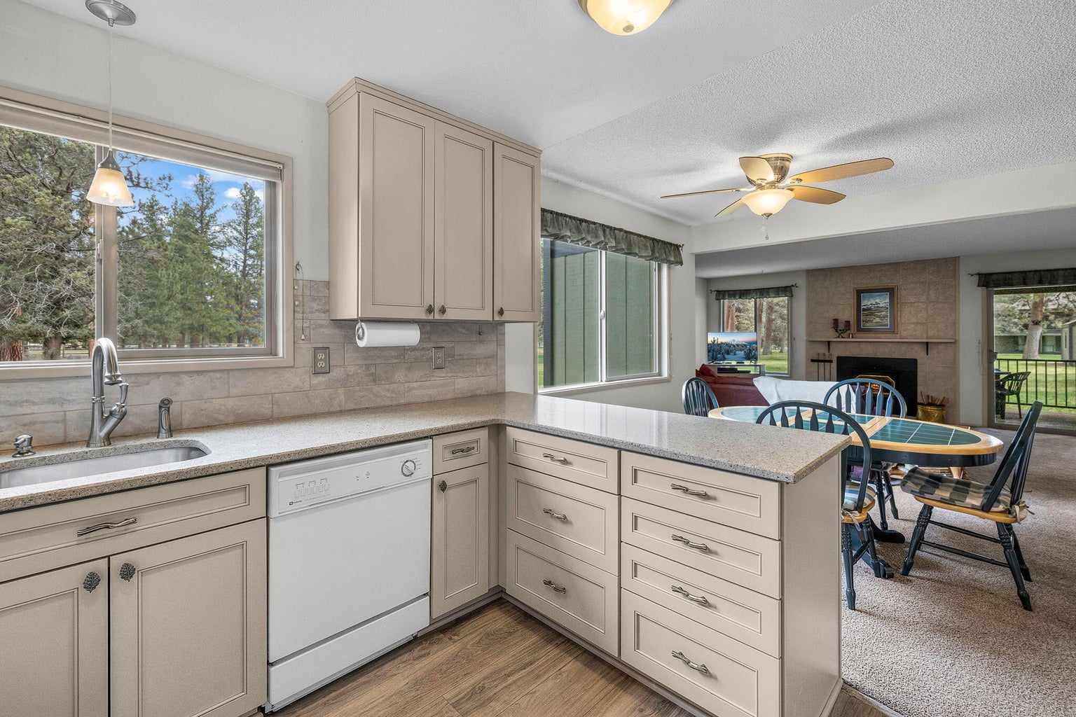 Newer quartz counters, backsplash,cabinets, knobs and lights! 1 Level Living!