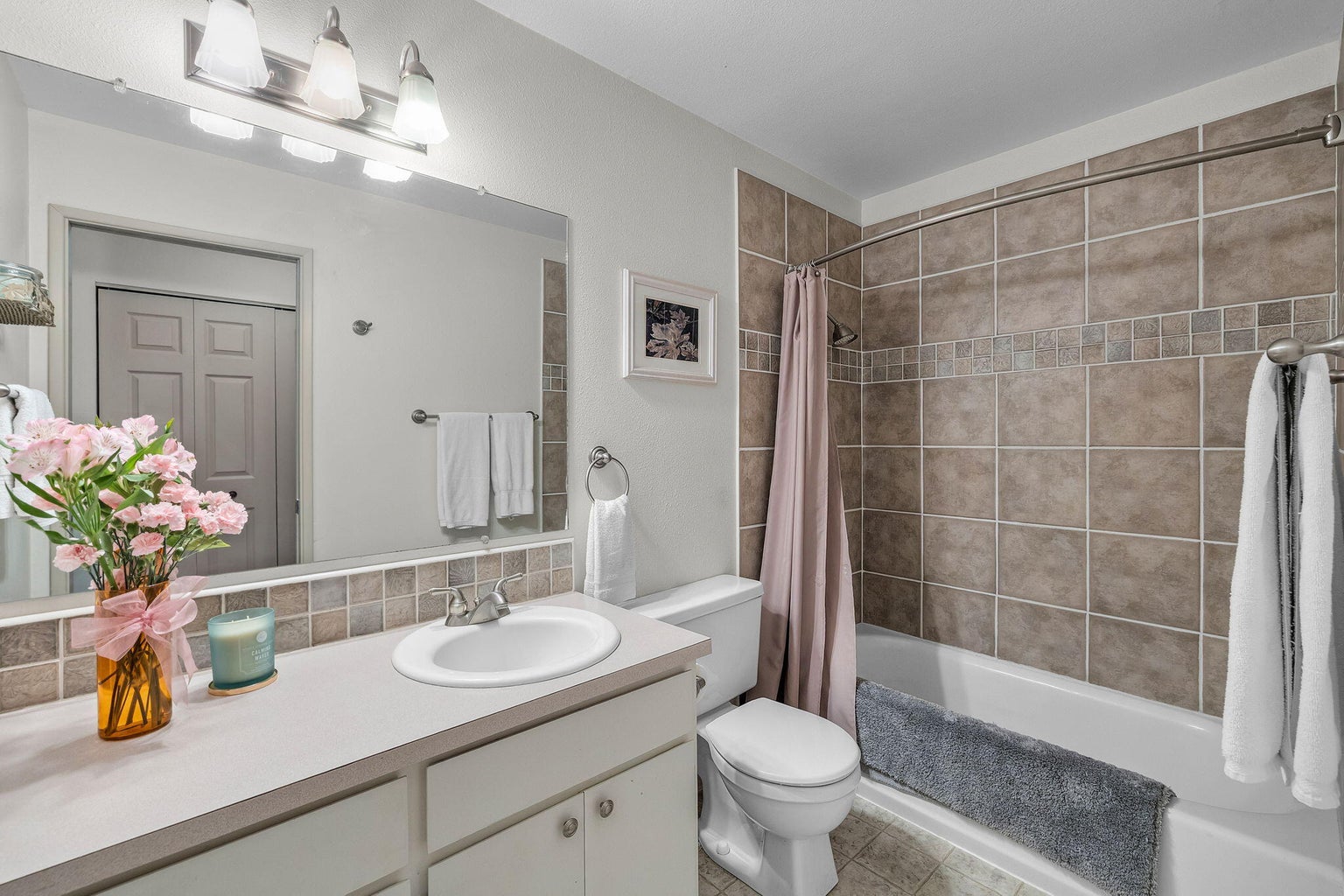Updated with new tile, countertops and flooring