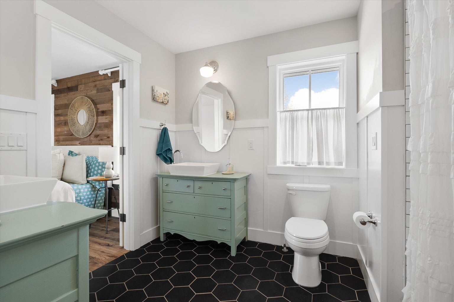 Split Double Vanity for Guest Bathroom Upstairs