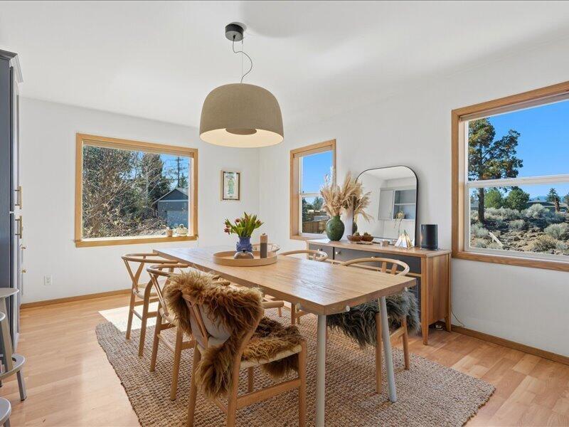 dining off kitchen is West facing with Mt. views