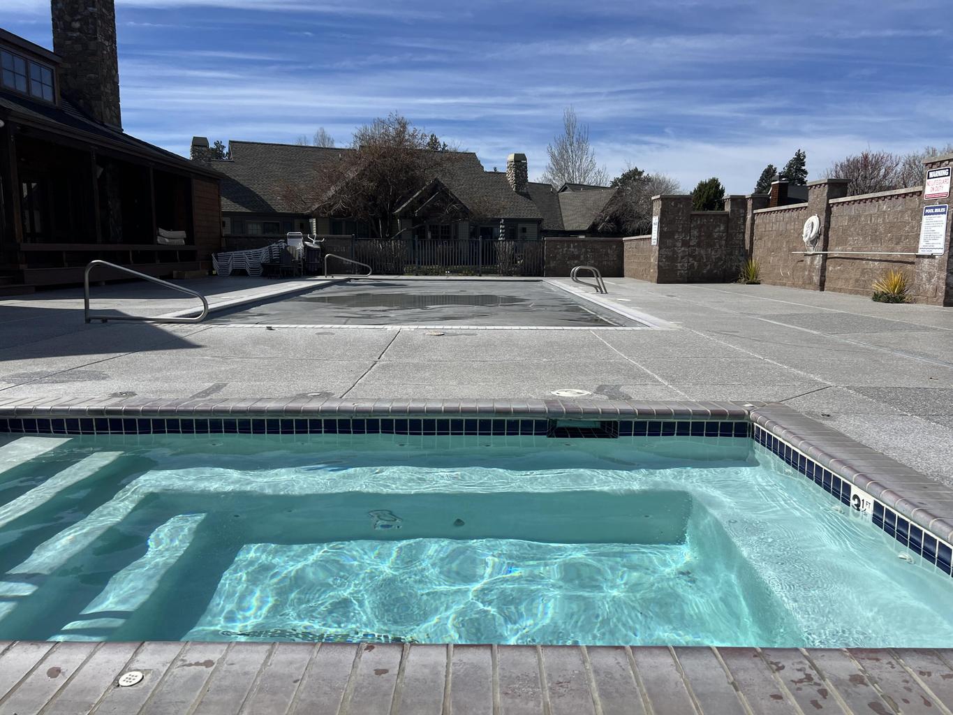The hot tub is open year round!
