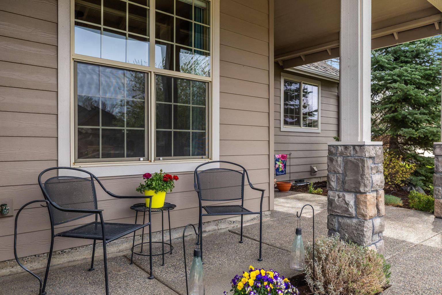 Office looks over the porch