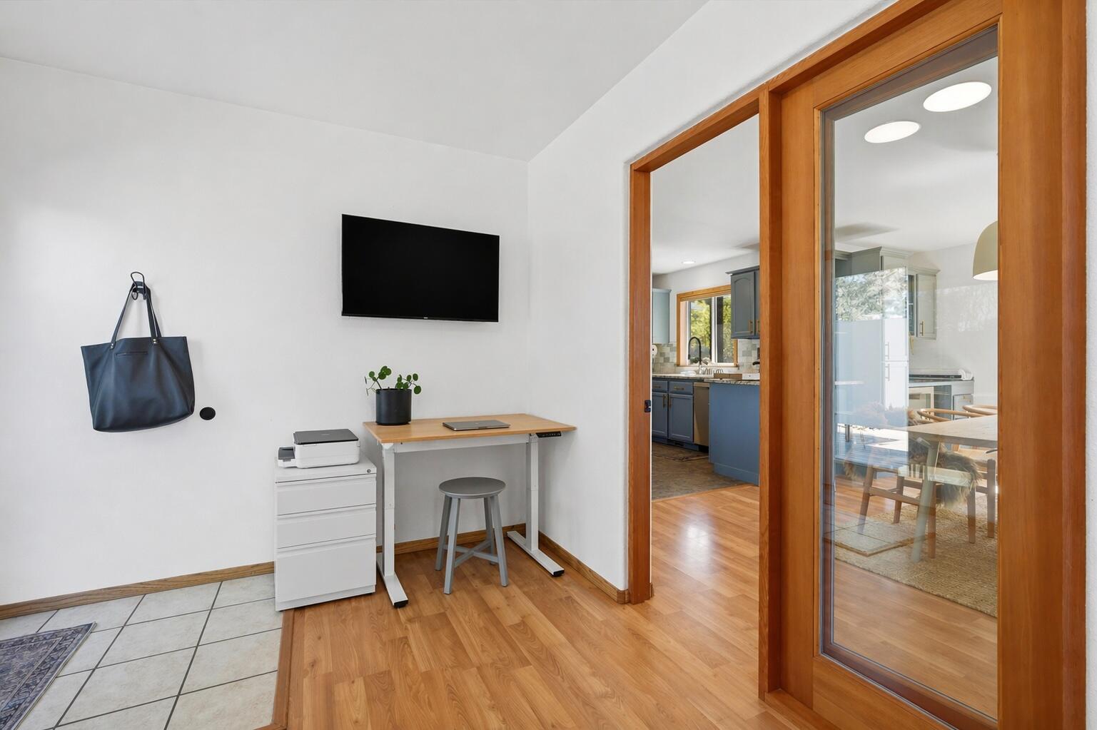 office from kitchen/dining to back deck