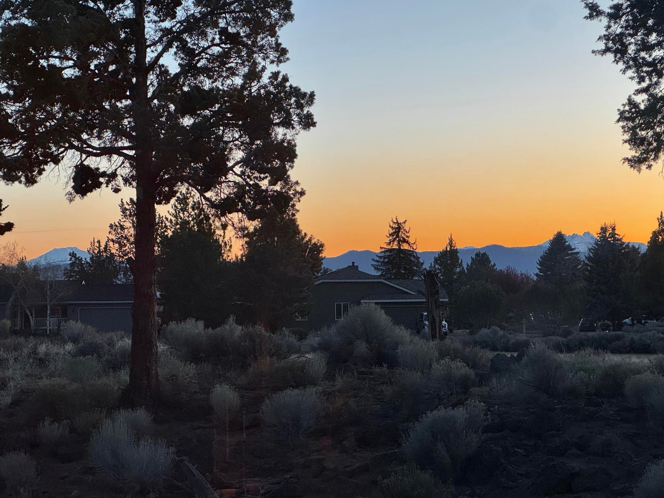 Sunset with mountains