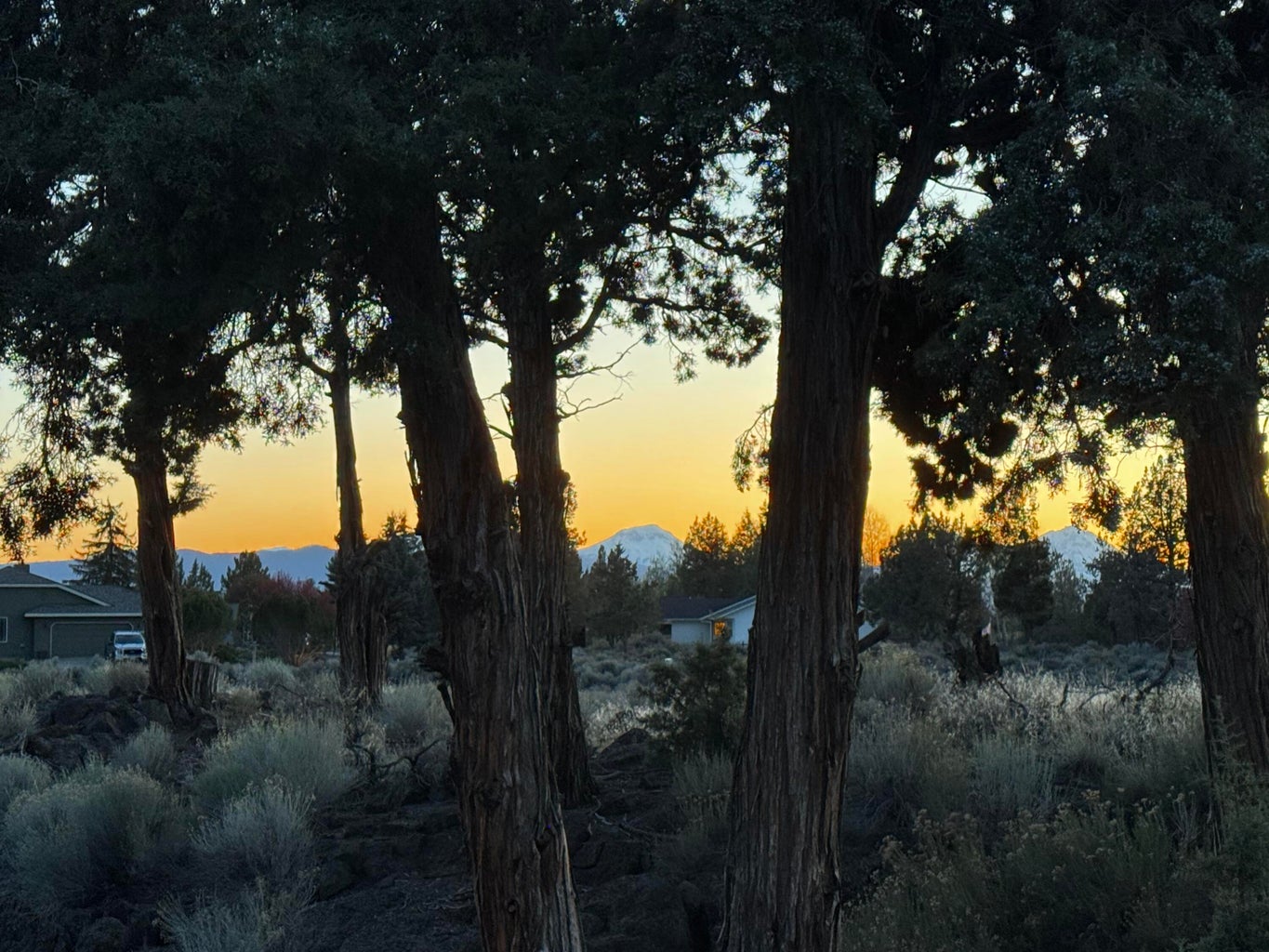Sunset with mountains