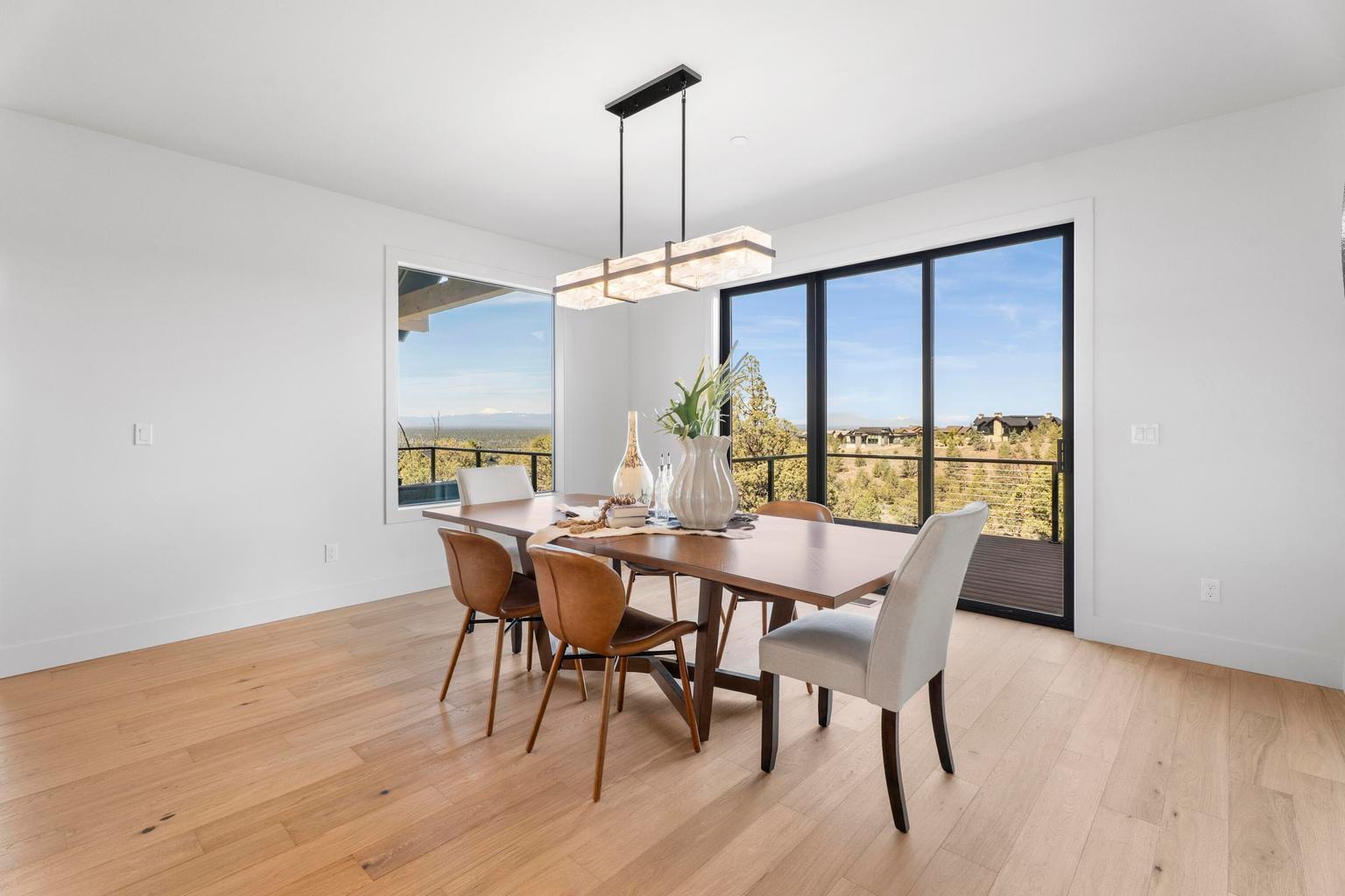 Dining area offers a blank canvas for entertaining and storage options
