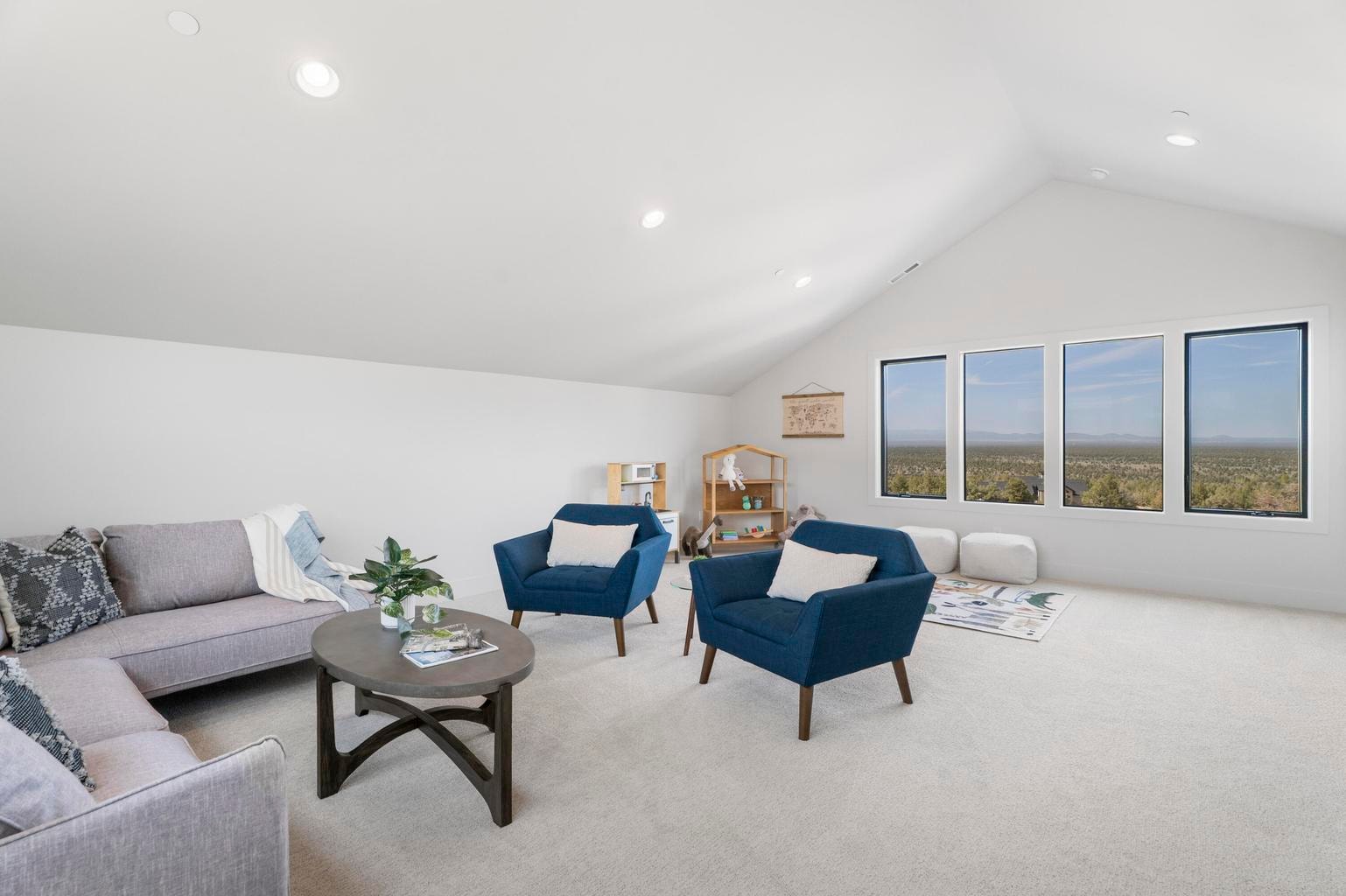 The bonus room has a myriad of uses, from game room to den, to storage or media room