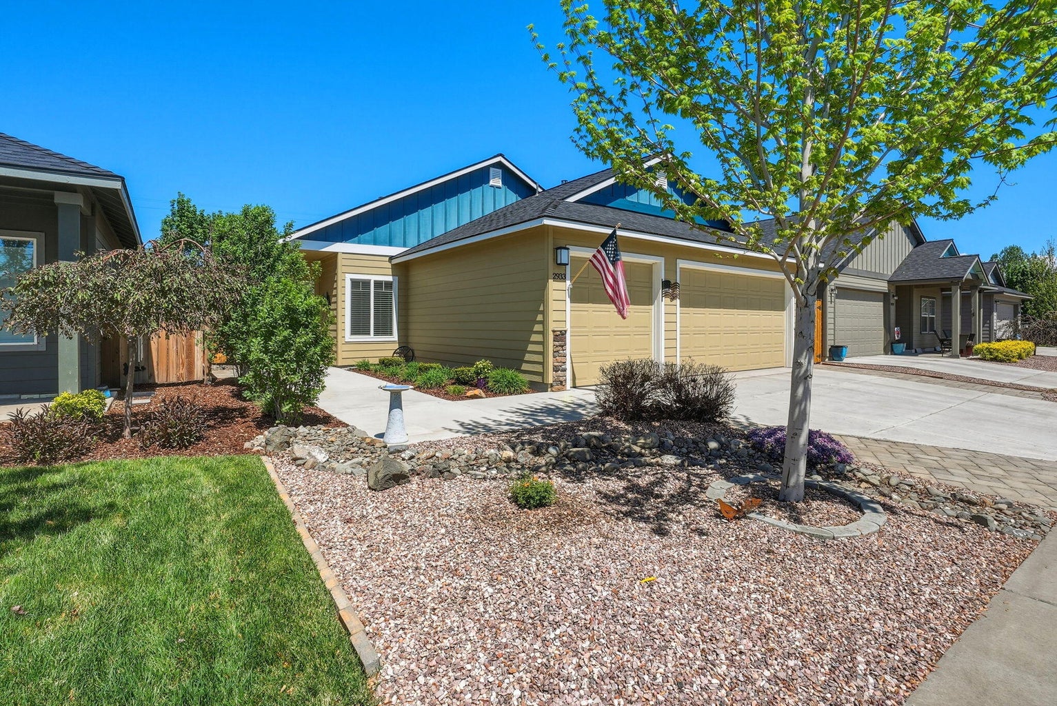 Xeriscaped, easy-care landscaping