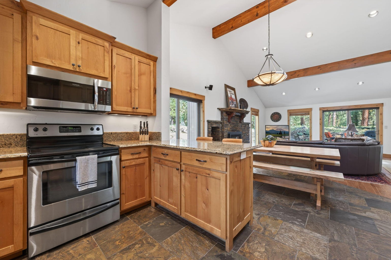 Kitchen - view to dining and great room