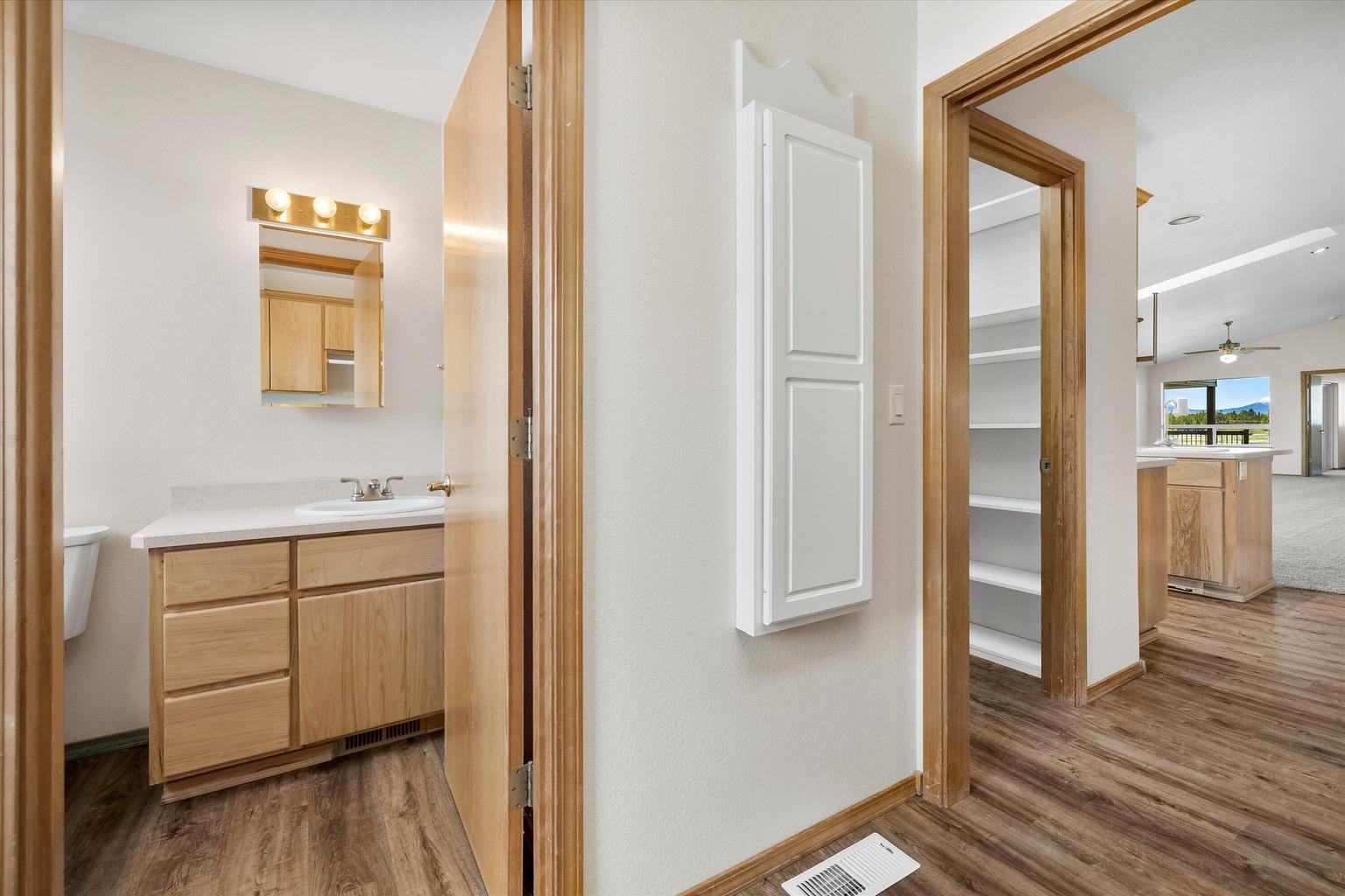 large pantry and half bath off kitchen