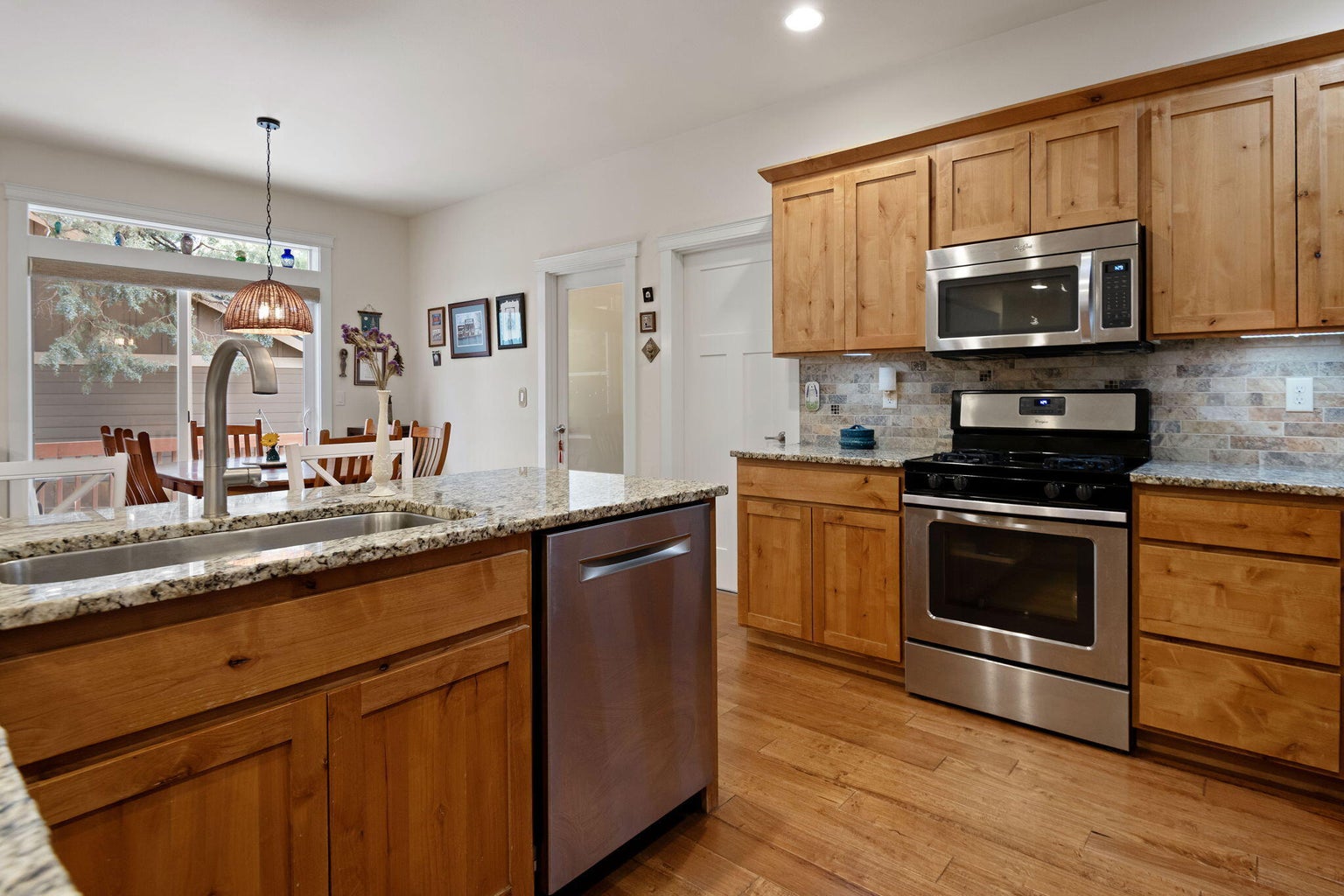 Newer stainless steel appliances.