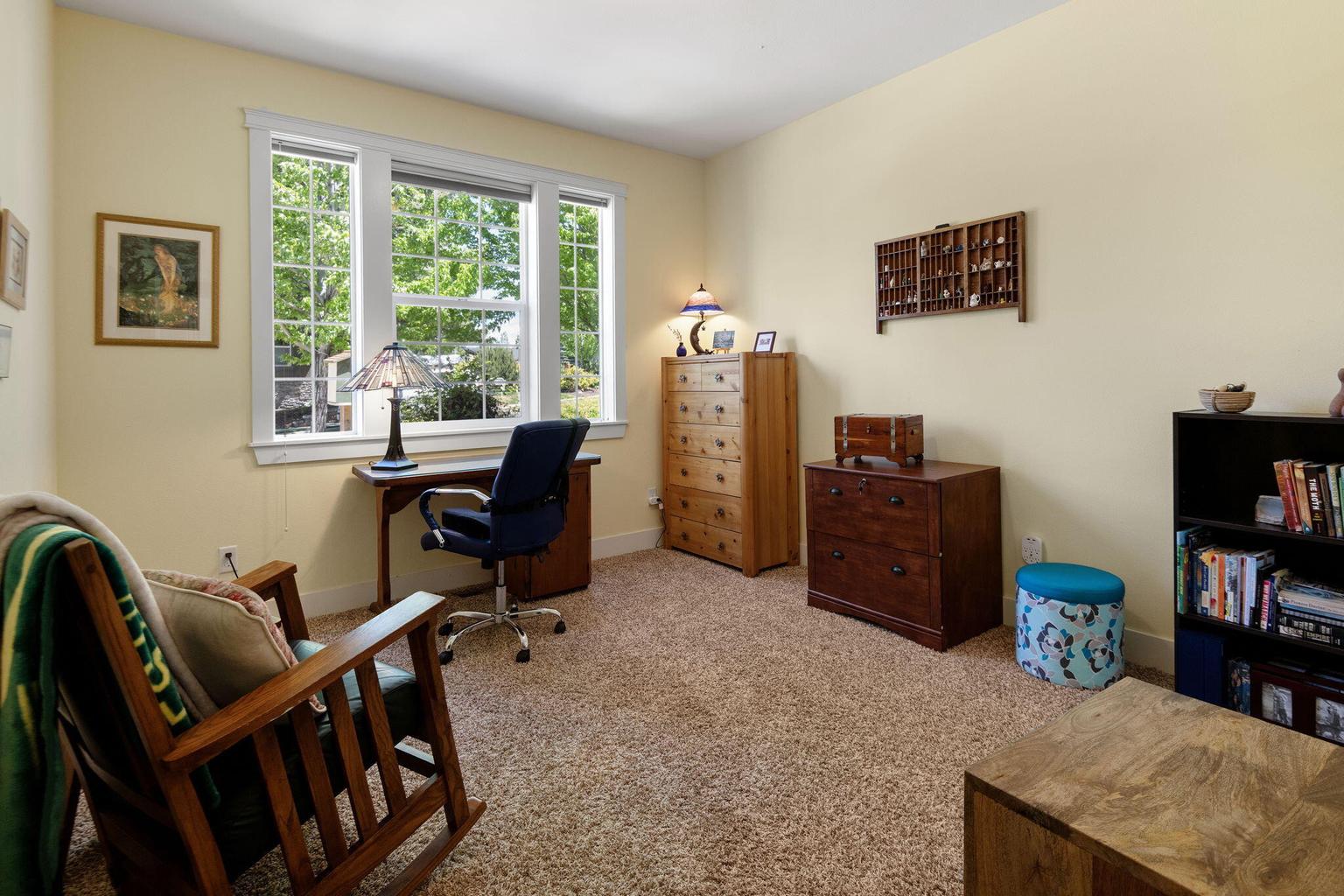 Front bedroom, which could also function as a second office.