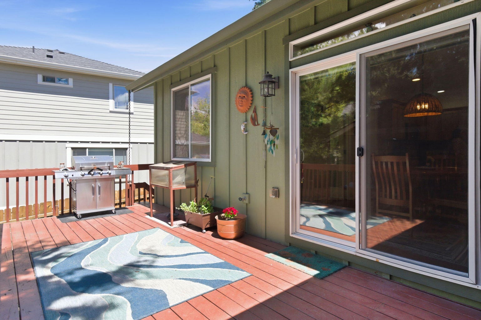 Spacious deck for hosting and entertaining.