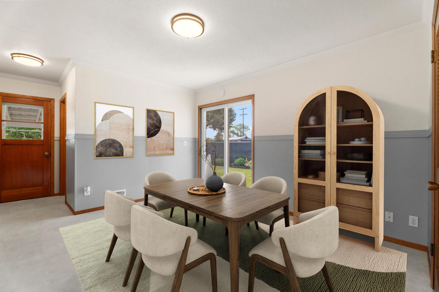 Virtual staged dining room
