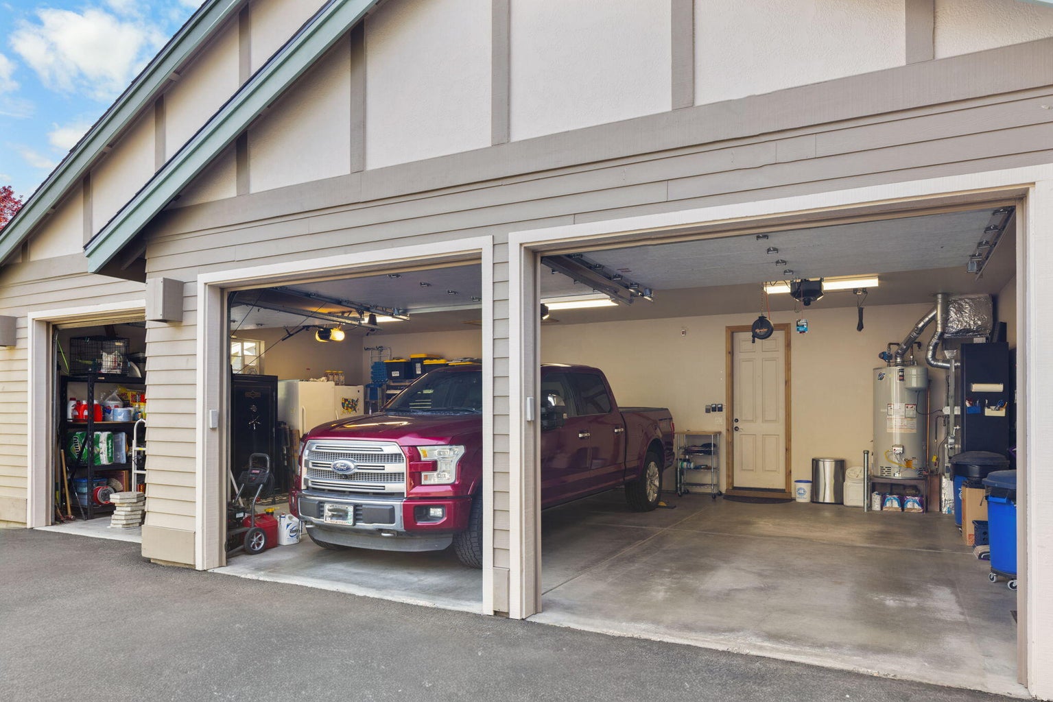 Garage will hold pick-up truck.
