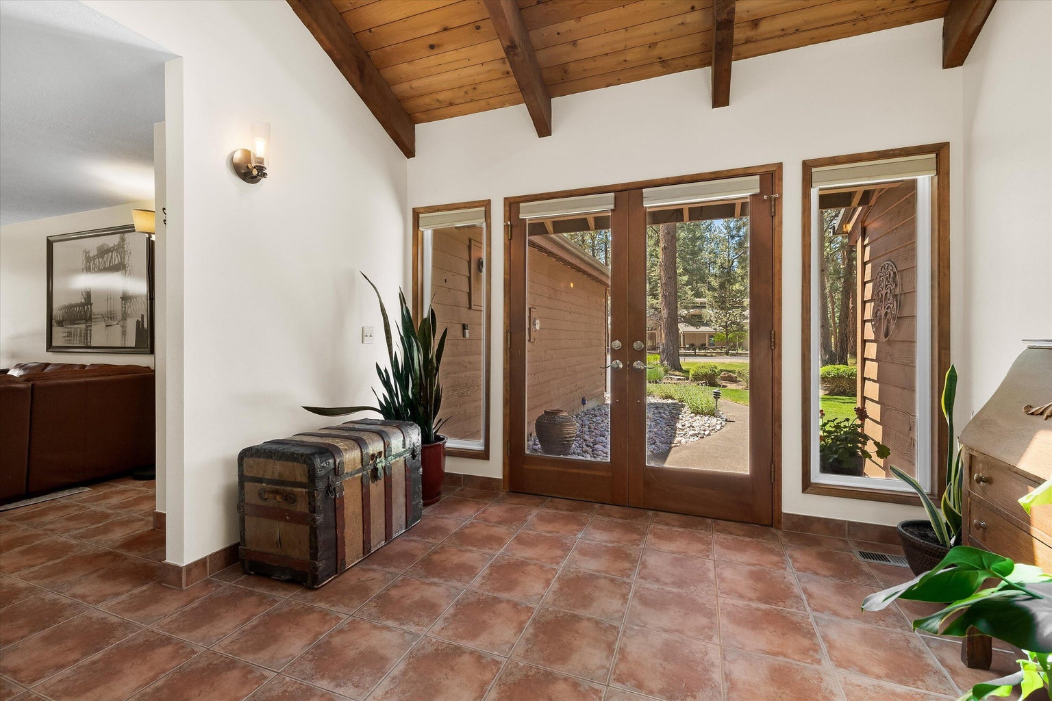 Light and bright entry is a haven for plants