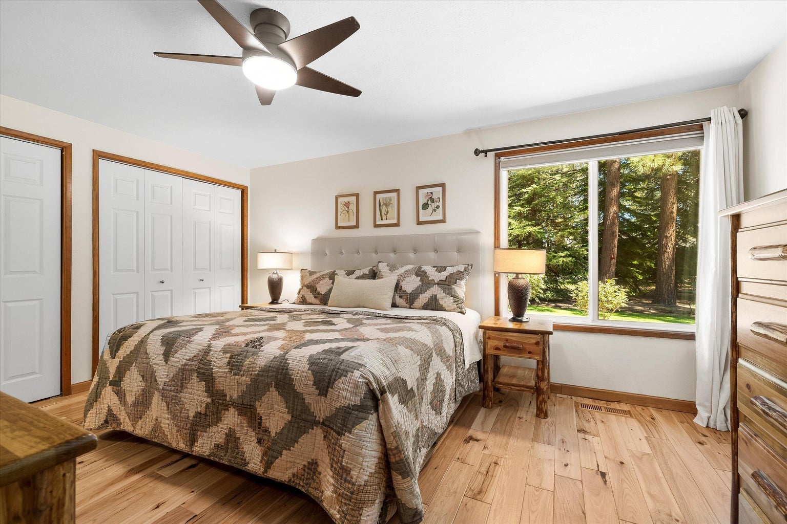 Relaxing primary suite at the rear of home