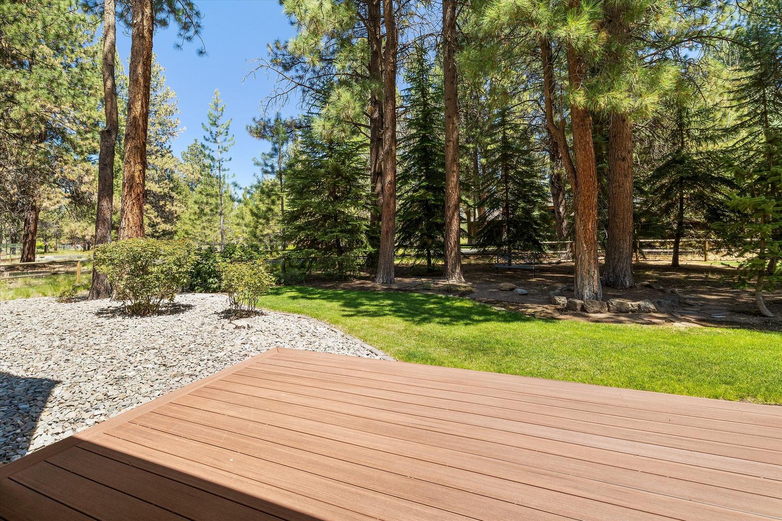 River rock around the home creates defensible space