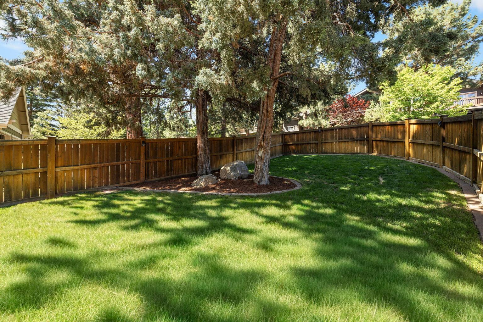Fenced backyard